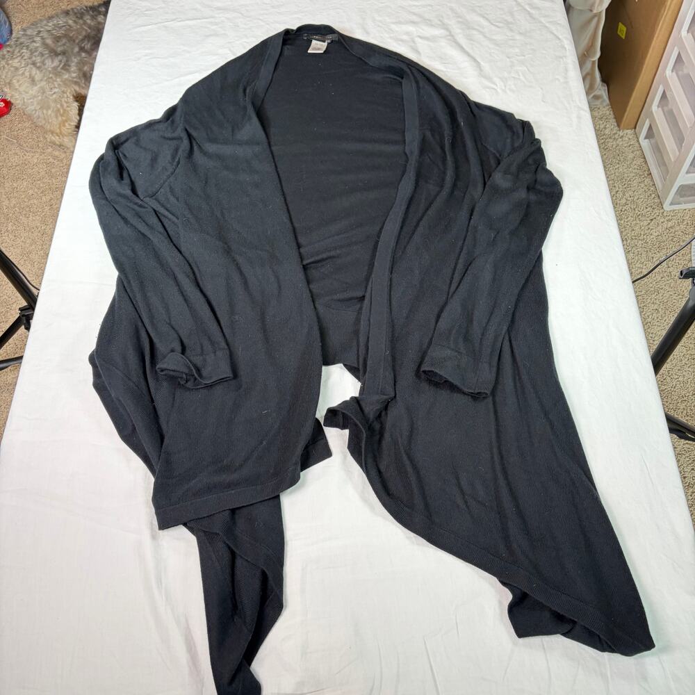 BCBG MaxAzria black drapey open cardigan, flowy. Size M/L. silk cashmere blend - Picture 4 of 5